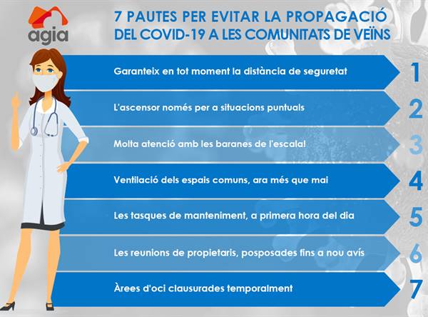 7 senzilles recomanacions per evitar contagis per COVID-19 a les comunitats de veïns